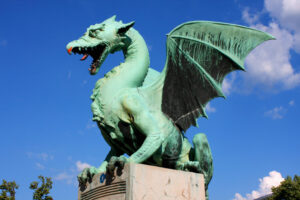 Ljubljana Drache auf der Drachenbrücke