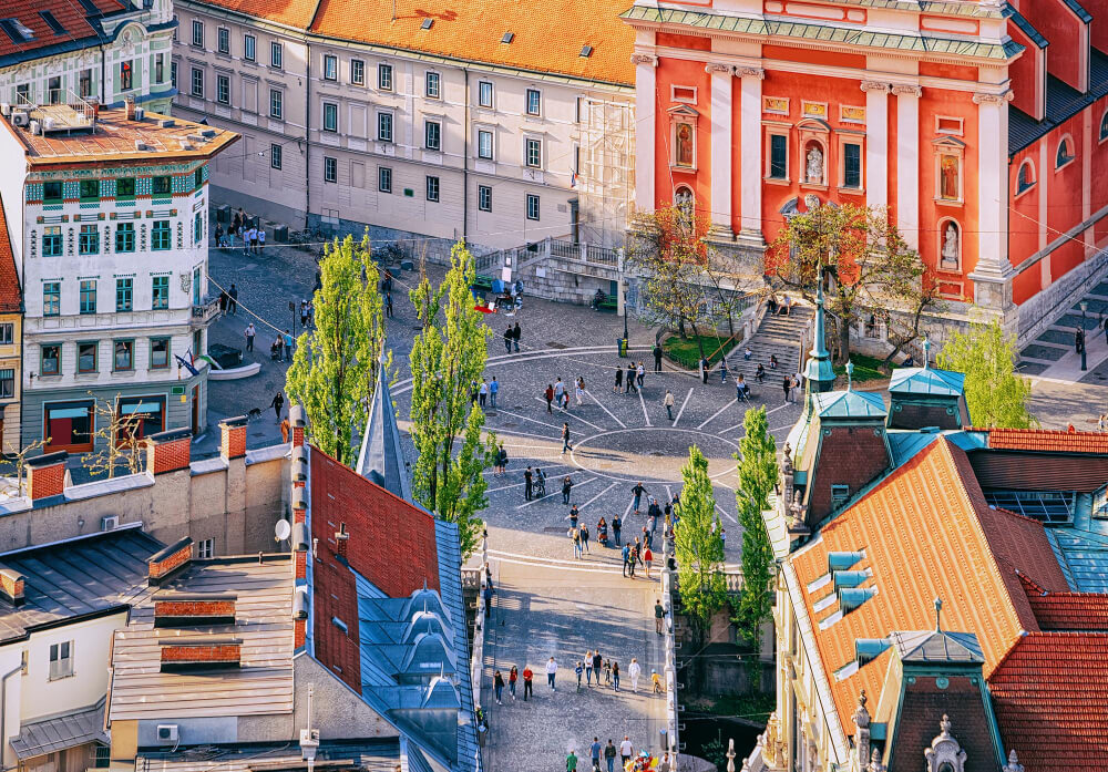 Riesiger Preserenplatz im Zentrum von Ljubljana